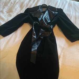 Drizzle Bergdorf Goodman Vintage Black Velvet Women's Coat